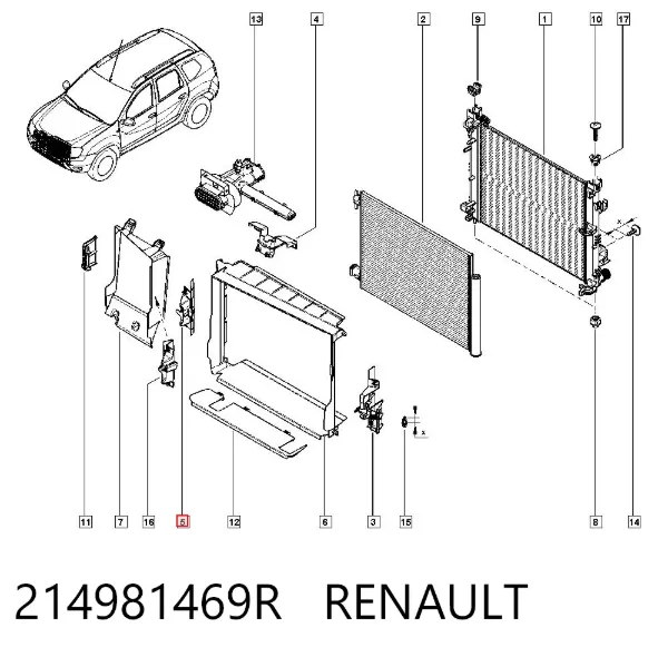 Consola de difusor de ventilador 214981469R Renault (RVI)