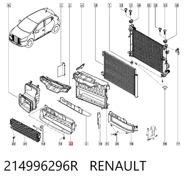 Perciana de conduto de ar 214996296R Renault (RVI)