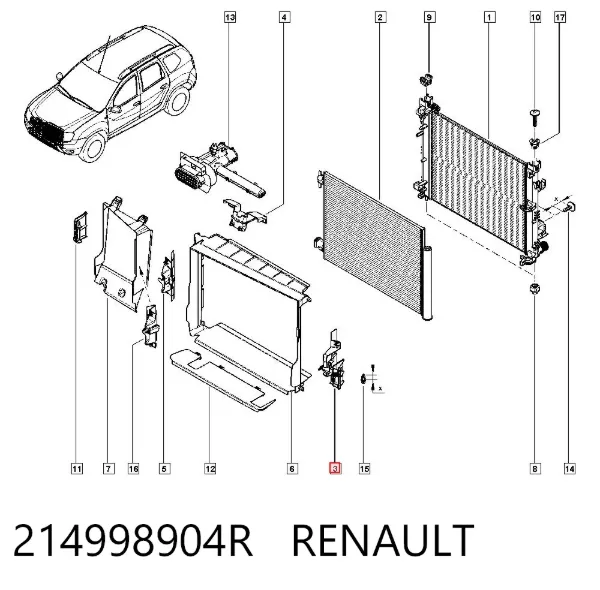 Consola de difusor de ventilador 214998904R Renault (RVI)