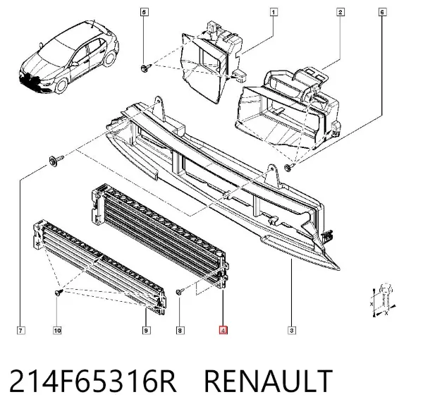 Perciana de conduto de ar 214F65316R Renault (RVI)