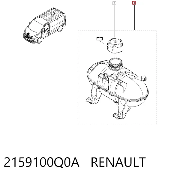 Tanque de expansão do sistema de esfriamento 2159100Q0A Renault (RVI)