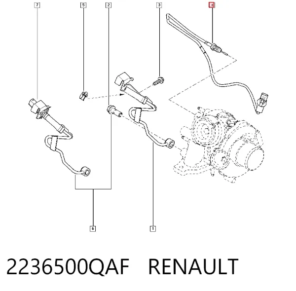 Sensor de temperatura dos gases de escape (GE), antes de turbina 2236500QAF Renault (RVI)