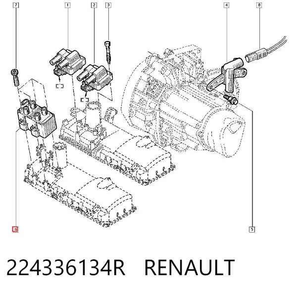 Bobina de ignição 224336134R Renault (RVI)
