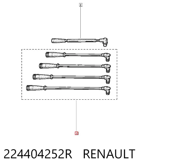 Fios de alta voltagem, kit 224404252R Renault (RVI)