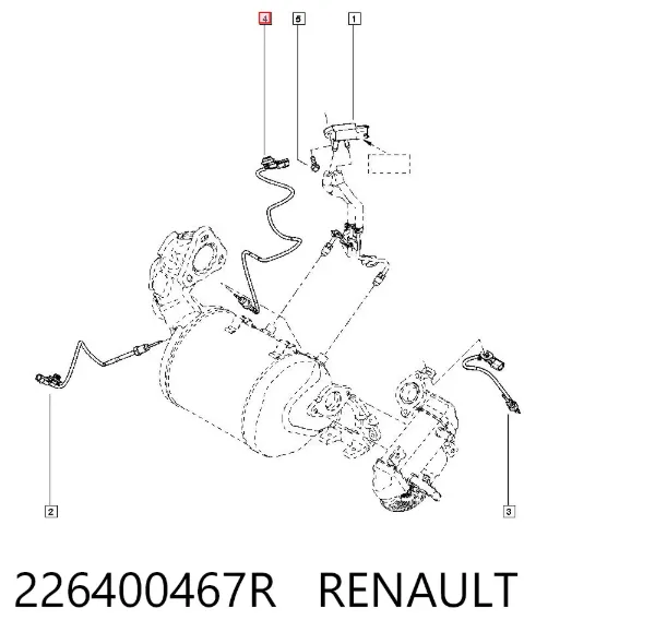Sensor de temperatura dos gases de escape (GE), de filtro de partículas diesel 226400467R Renault (RVI)