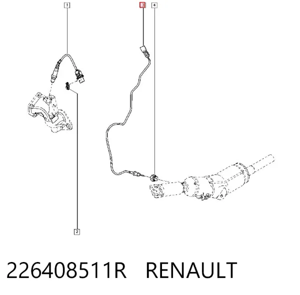 Sensor de temperatura dos gases de escape (GE), de filtro de partículas diesel 226408511R Renault (RVI)