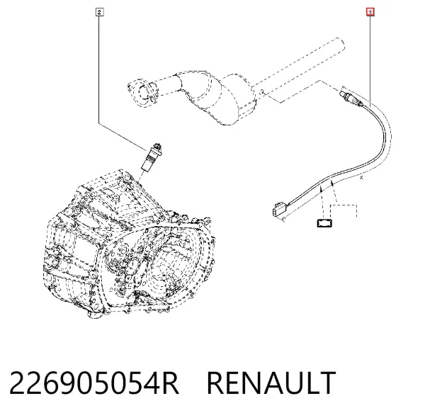 Sonda lambda, sensor de oxigênio 226905054R Renault (RVI)