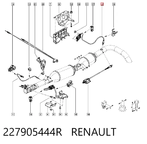 Sensor de óxidos de nitrogênio NOX 227905444R Renault (RVI)