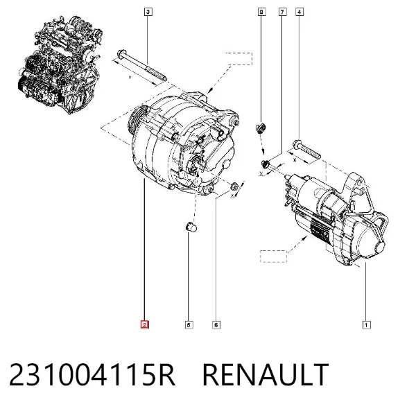 Gerador 231004115R Renault (RVI)