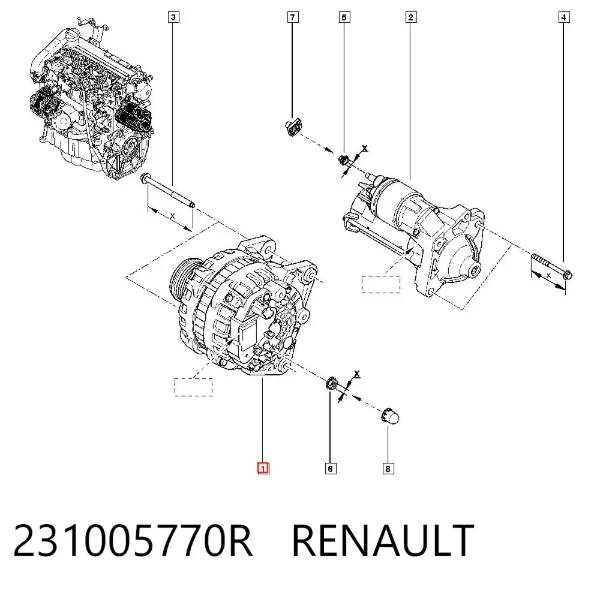 Gerador 231005770R Renault (RVI)