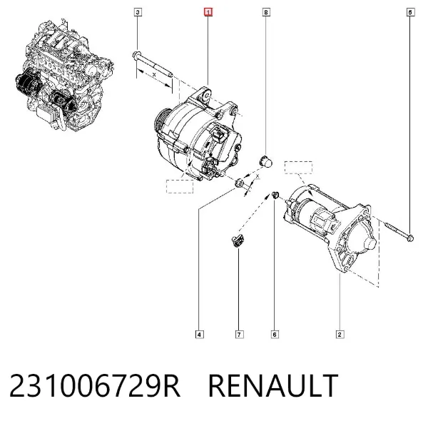 Gerador 231006729R Renault (RVI)