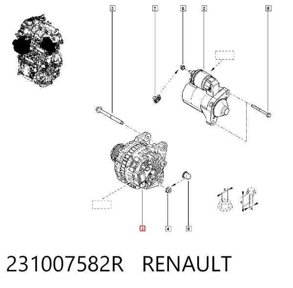 Gerador 231007582R Renault (RVI)