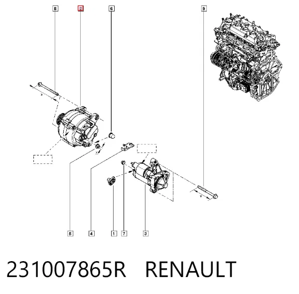 Gerador 231007865R Renault (RVI)