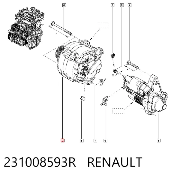 Gerador 231008593R Renault (RVI)
