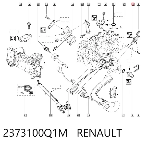 Sensor de posição (de revoluções) de cambota 2373100Q1M Renault (RVI)