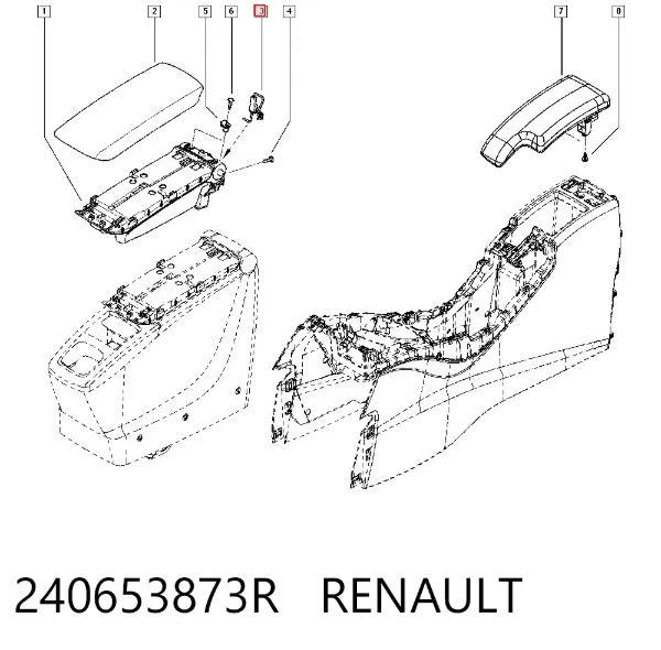 Consola de painel de controlo central 240653873R Renault (RVI)