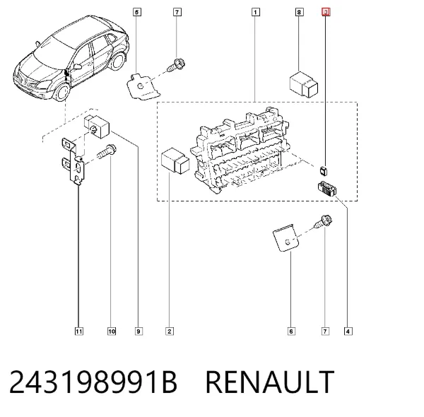 Dispositivo de segurança 243198991B Renault (RVI)