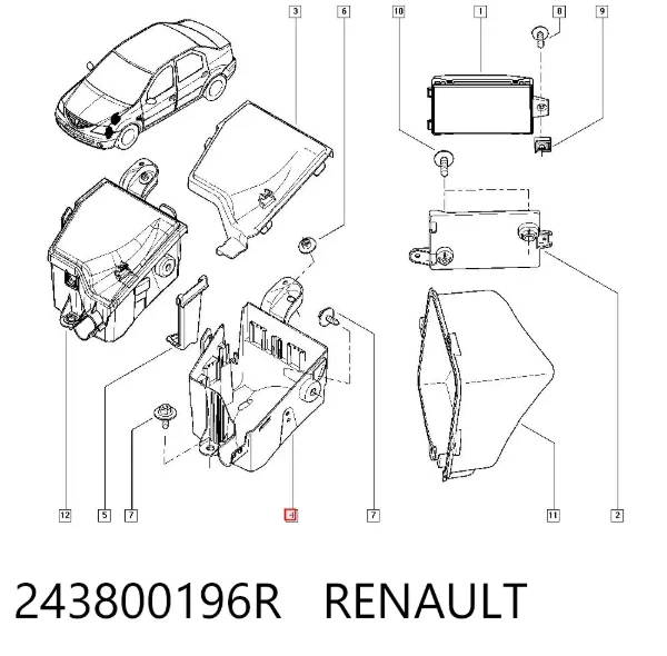 Caixa de unidade de dispositivos de segurança 243800196R Renault (RVI)
