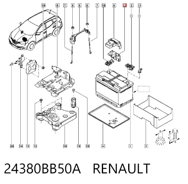 Unidade de dispositivos de segurança 24380BB50A Renault (RVI)