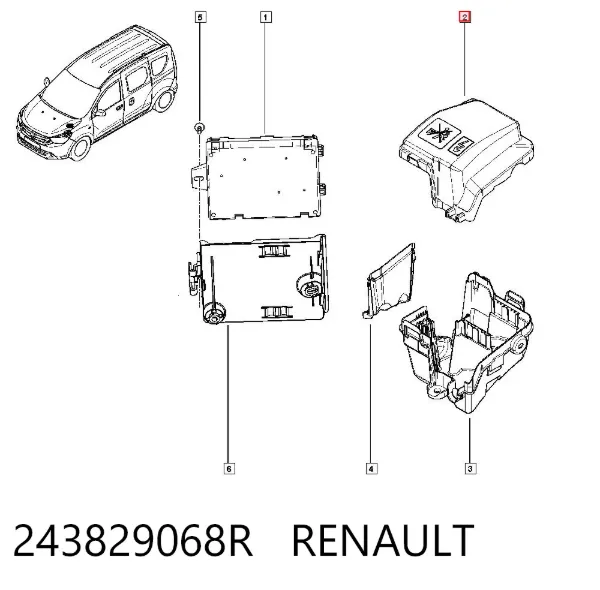 Tampa de casco da Centralina eletrônica de motor 243829068R Renault (RVI)