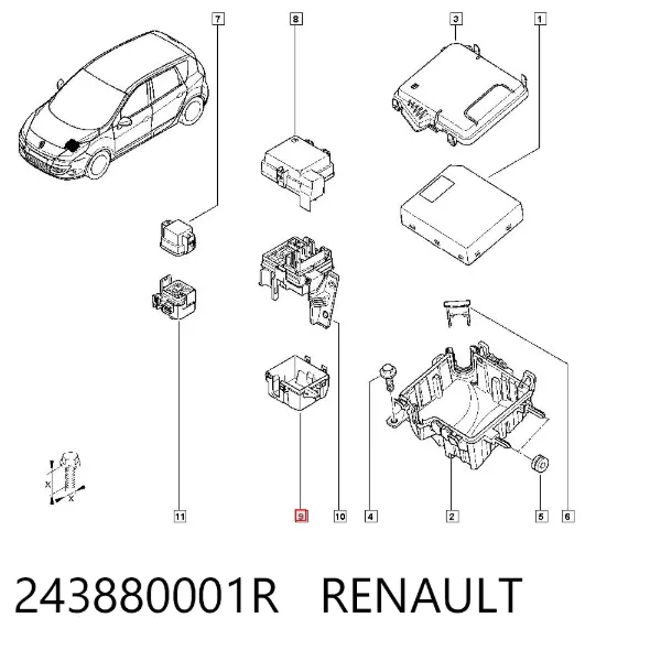 Caixa de unidade de dispositivos de segurança 243880001R Renault (RVI)