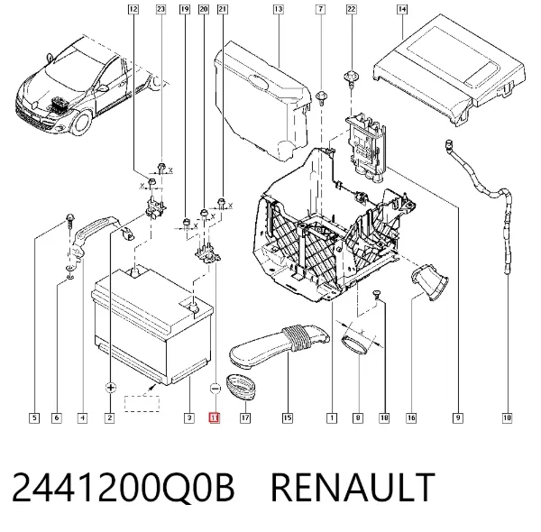 Borne de bateria recarregável (PILHA) 2441200Q0B Nissan/Infiniti