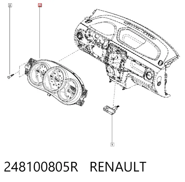Painel de instrumentos (quadro de instrumentos) 248100805R Renault (RVI)