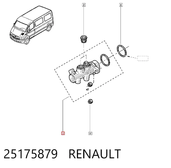 Cilindro mestre do freio 25175879 Renault (RVI)