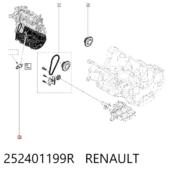 Sensor de pressão de óleo 252401199R Renault (RVI)