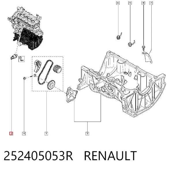 Sensor de pressão de óleo 252405053R Renault (RVI)