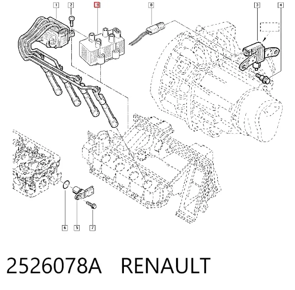 Bobina de ignição 2526078A Renault (RVI)