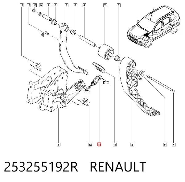 Sensor de ativação de embraiagem 253255192R Renault (RVI)