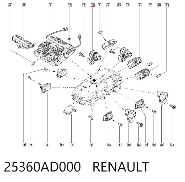 Sensor de fechamento de portas (interruptor de fim de carreira) 25360AD000 Renault (RVI)