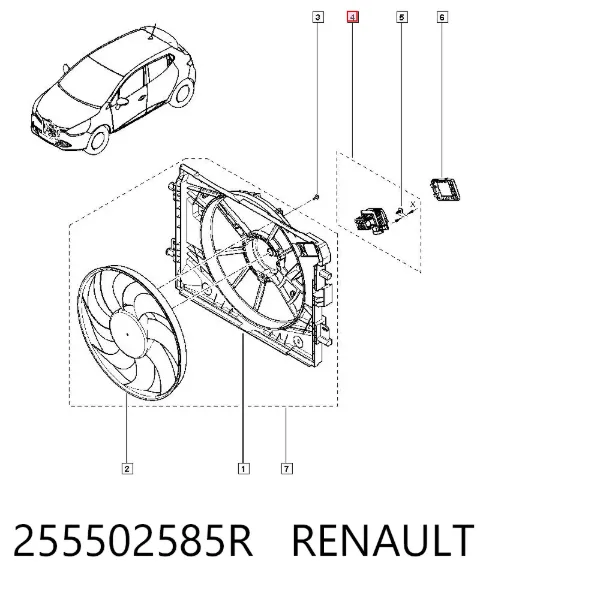Regulador de revoluções de ventilador de esfriamento (unidade de controlo) 255502585R Renault (RVI)