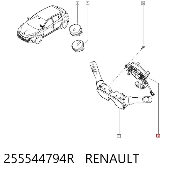 Anel AIRBAG de contato, cabo plano do volante 255544794R Renault (RVI)