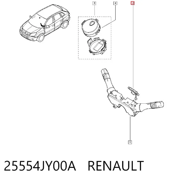 Anel AIRBAG de contato, cabo plano do volante 25554JY00A Renault (RVI)