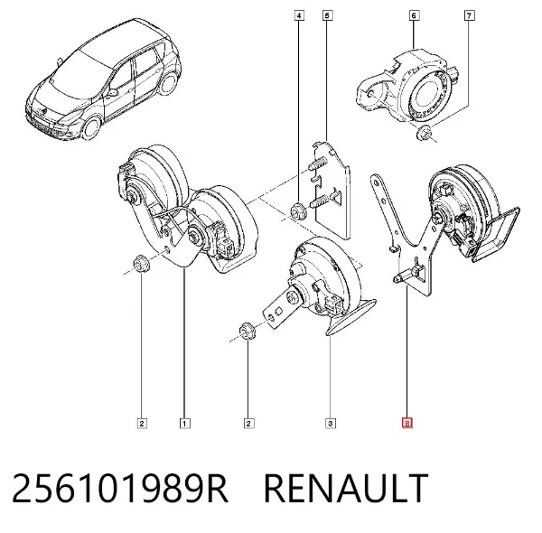 Sinal sonoro (cláxon) 256101989R Renault (RVI)