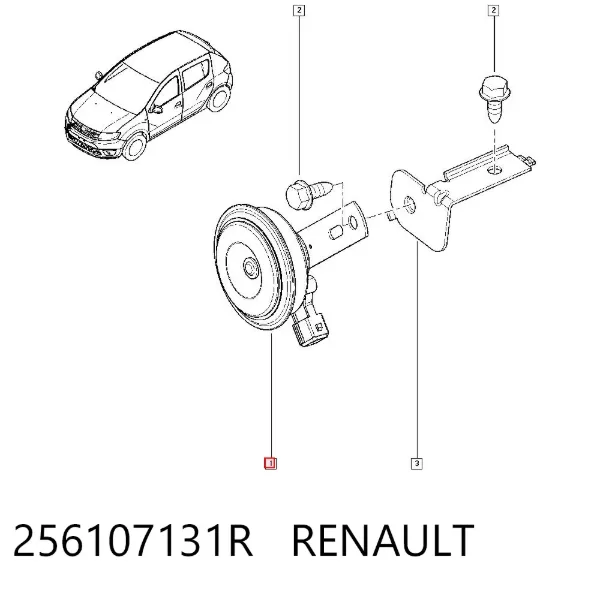Sinal sonoro (cláxon) 256107131R Renault (RVI)