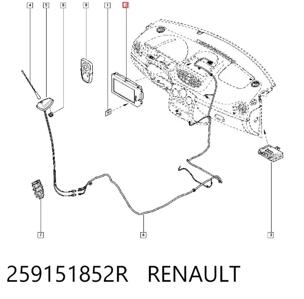 Mostrador multifuncional 259151852R Renault (RVI)