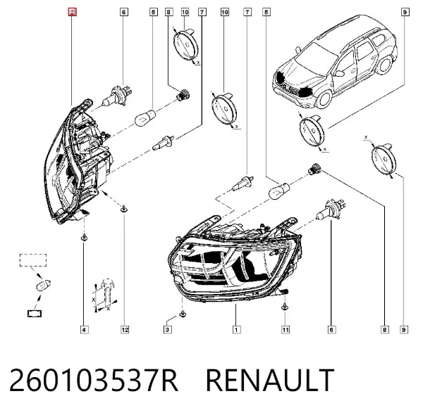 Luz direita Renault DUSTER II