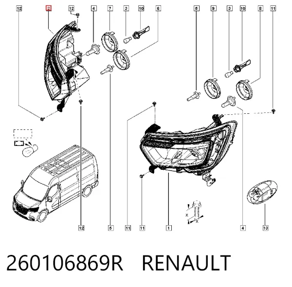 Luz direita 260106869R Renault (RVI)