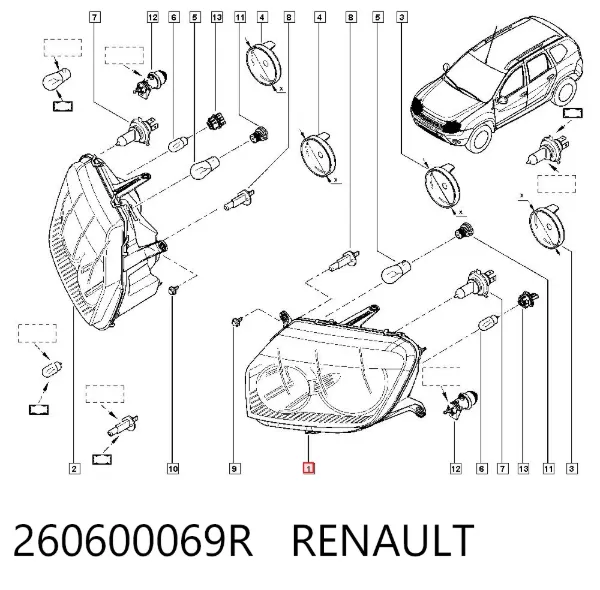 Luz esquerda 260600069R Renault (RVI)