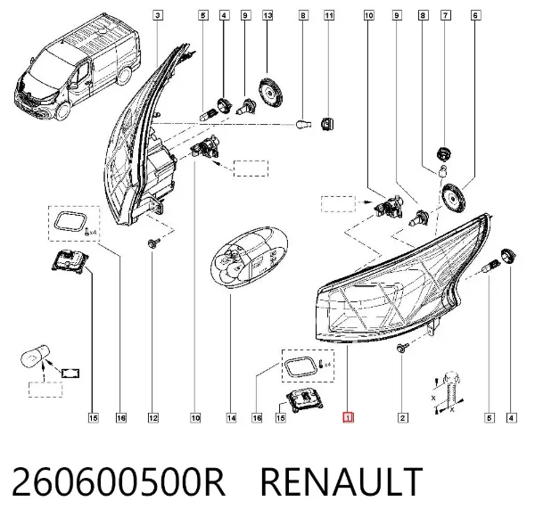 Luz esquerda 260600500R Renault (RVI)