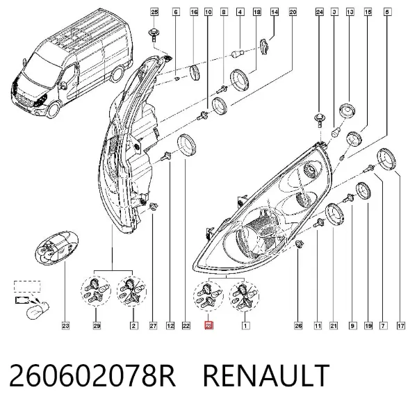 Luz esquerda 260602078R Renault (RVI)