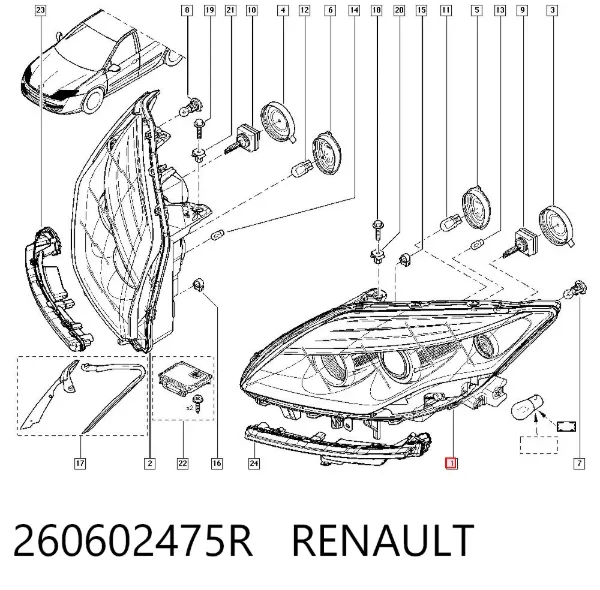 Luz esquerda 260602475R Renault (RVI)