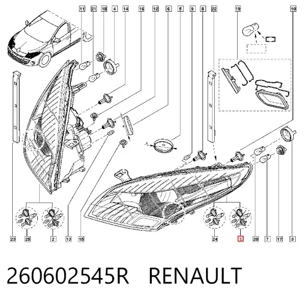 Luz esquerda 260602545R Renault (RVI)