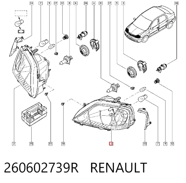Luz esquerda 260602739R Renault (RVI)