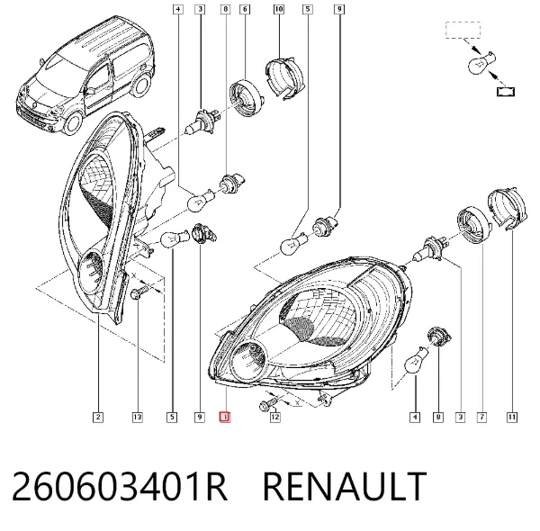 Luz esquerda 260603401R Renault (RVI)