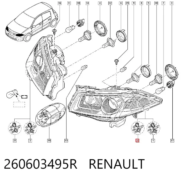 Luz esquerda 260603495R Renault (RVI)