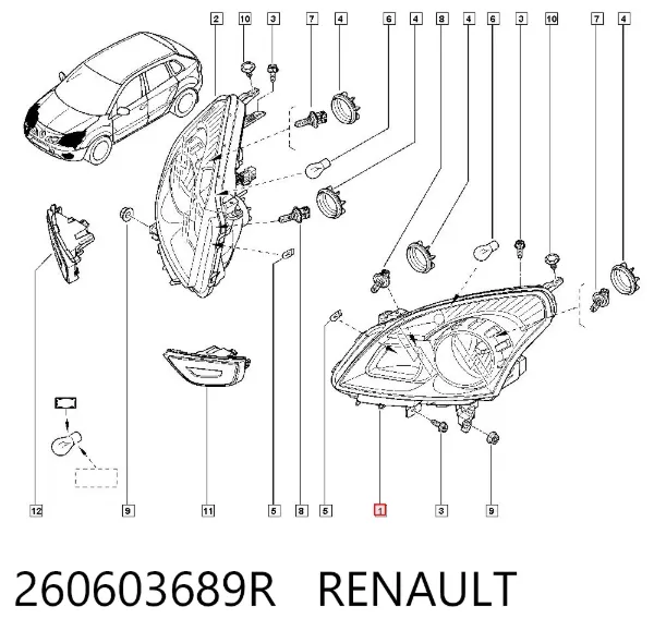 Luz esquerda 260603689R Renault (RVI)